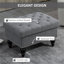 Banc combinant un salon et un tissu doux au toucher gris avec siège rembourré de 25 po