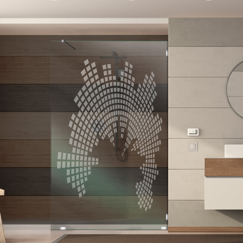 Paroi de douche en verre trempé de 47 po x H 75 po avec panneau sablé givré, Gauche, Non privé