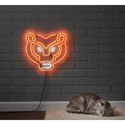  | Enseigne néon tigre | Fabriqué avec un tube néon flexible durable offrant un éclairage lumineux et constant pendant plus de 50 000 heures sans scintillement ni gradation | 22 x 24.jp | Orange