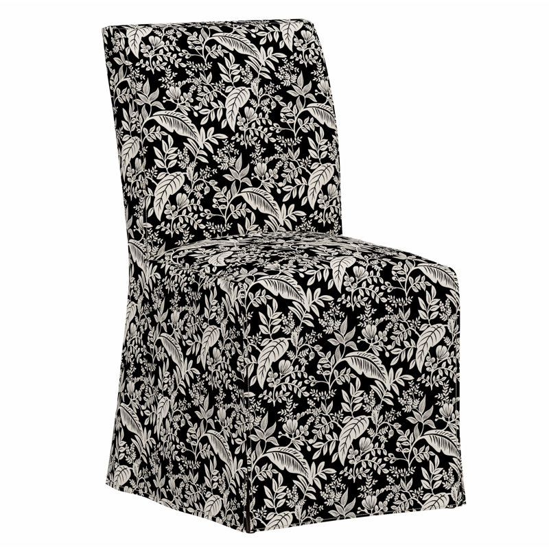 Frances Slipcover Dining Chair, Rpc Canopy Black & Cream Linen