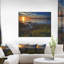 «Warm River Sunset» avec reproduction d'oies sur toile tendue-19242477