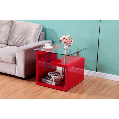 Cessily Glass Top End Table