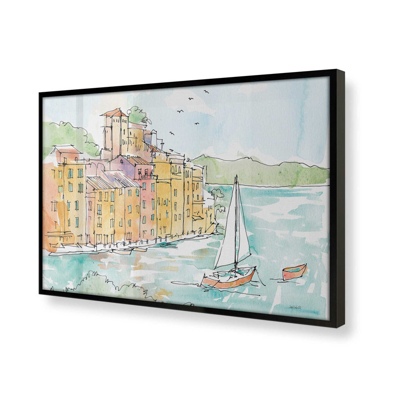 «Sails On The Waterfront», Cadre noir satiné, H 19 po x l 25 po