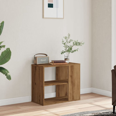 Maheer Solid Wood Floor Shelf End Table