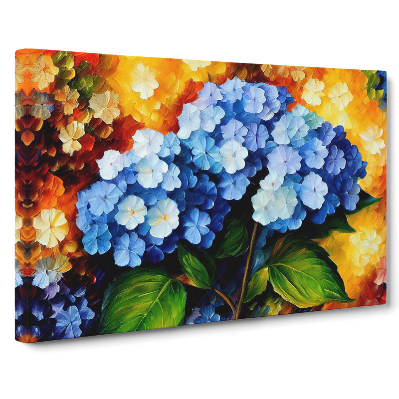 Hydrangea Flower Painting Vol.3 - Wrapped Canvas, 50cm H x 76cm W x 3cm D