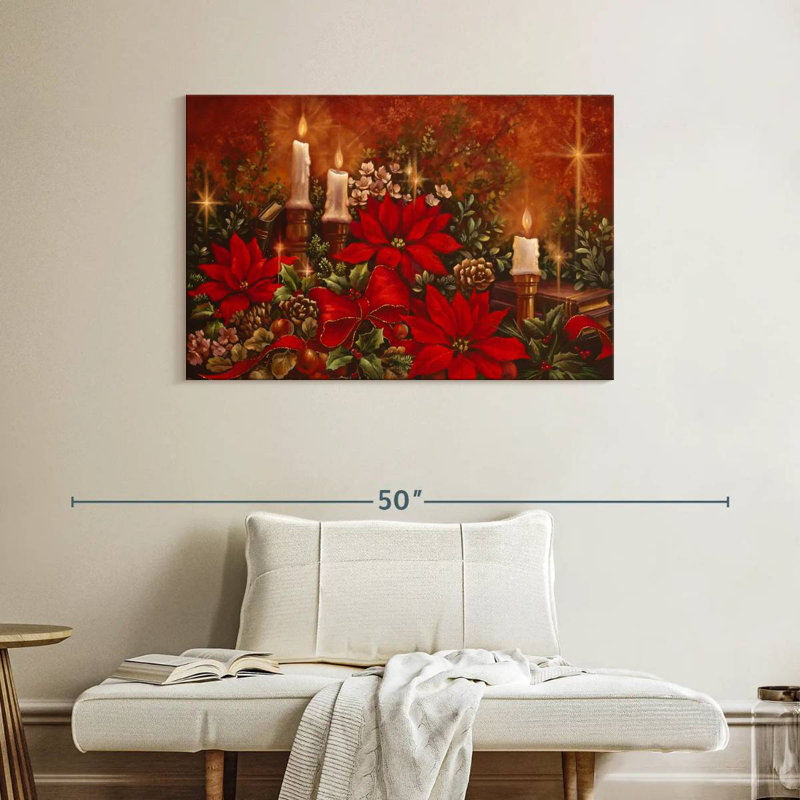 Poinsettia lumineux, H 26 po x l 39 po