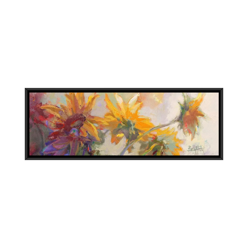«Three Long Blossoms», reproduction sur toile, H 14 po x l 16 po x P 48 po, Toile encadrée noire