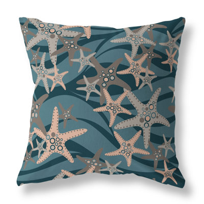 Starfish Sway Outdoor Reversible Throw Pillow