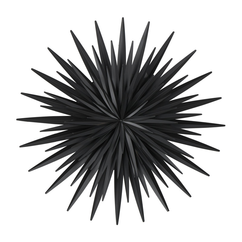 Metal Large Layered 3D Sunburst Black Wall Decor, 35.50" W x 35.50" H
