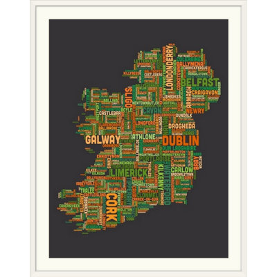 Francy «Irish Cities Map» par Michael Tompsett - impression d'art graphique