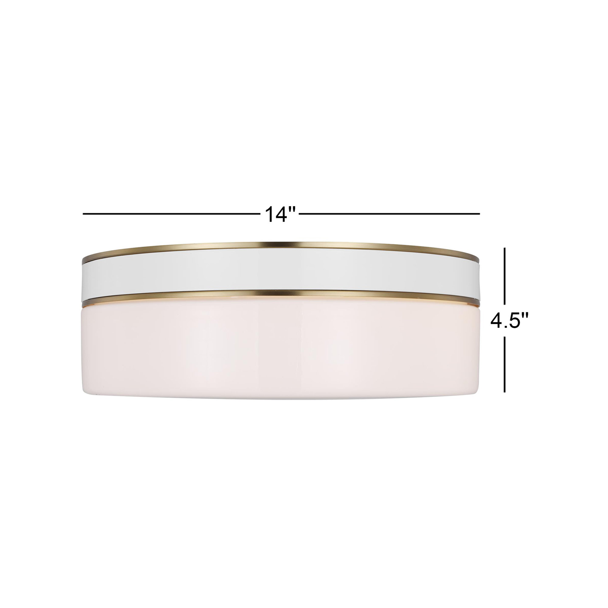 2 Light Glass Flush Mount, Burnished Brass