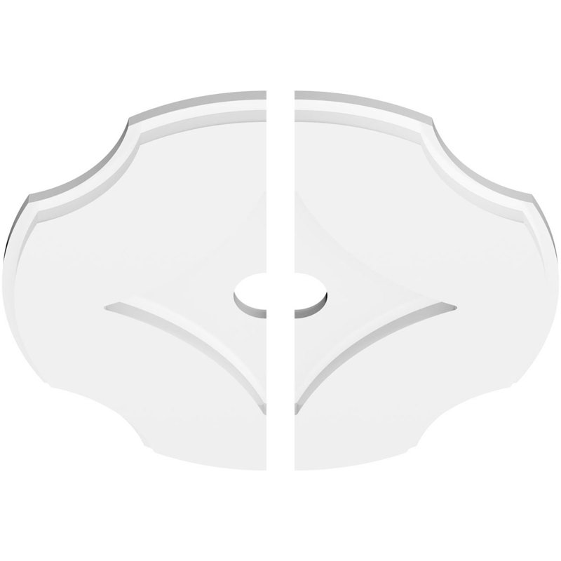 16"OD x 2"ID x 5 1/2"C x 1"P Percival Architectural Grade PVC Contemporary Ceiling Medallion, Two Piece, 1" H x 16" W x 16" D