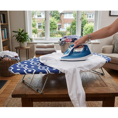 29" Tabletop Ironing Board - Blue Print