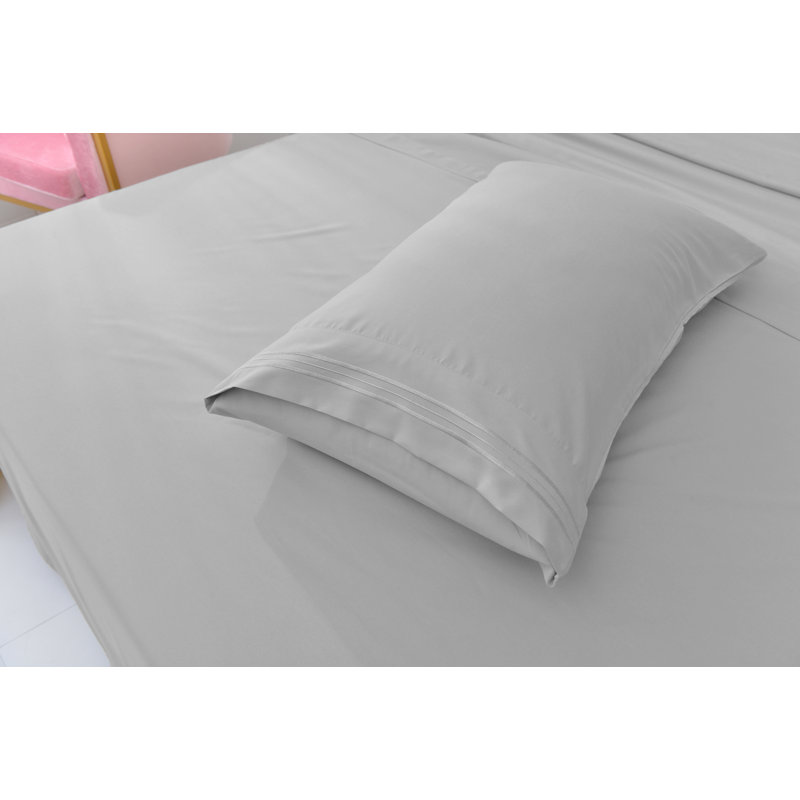 1800 Rayon from Bamboo Sheet Set, Queen, Silver