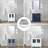 Double Bath Vanity 96 In. - White, Solid Wood & Gorgeous White Ceramic Top 2 Cabinets Durability