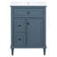 Ensemble de meuble-lavabo peu encombrant, bois massif et bois aggloméré, design gris-bleu moderne