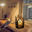 Porte-bougie en fer de couleur fer vieilli avec ornements décoratifs-1865379820
