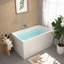 Baignoire autoportante en acrylique blanc brillant de 43 pouces avec trop-plein chromé et bonde escamotable