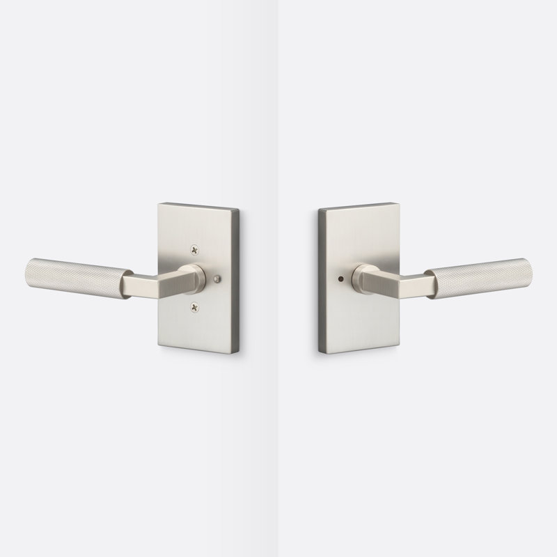 Levanto Privacy Rosette, Knurled Grip, Nickel, Nickel
