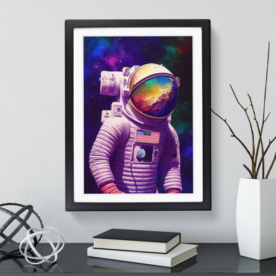 Astronaut Above Earth 1 Piece Single Picture Frame Wall Art