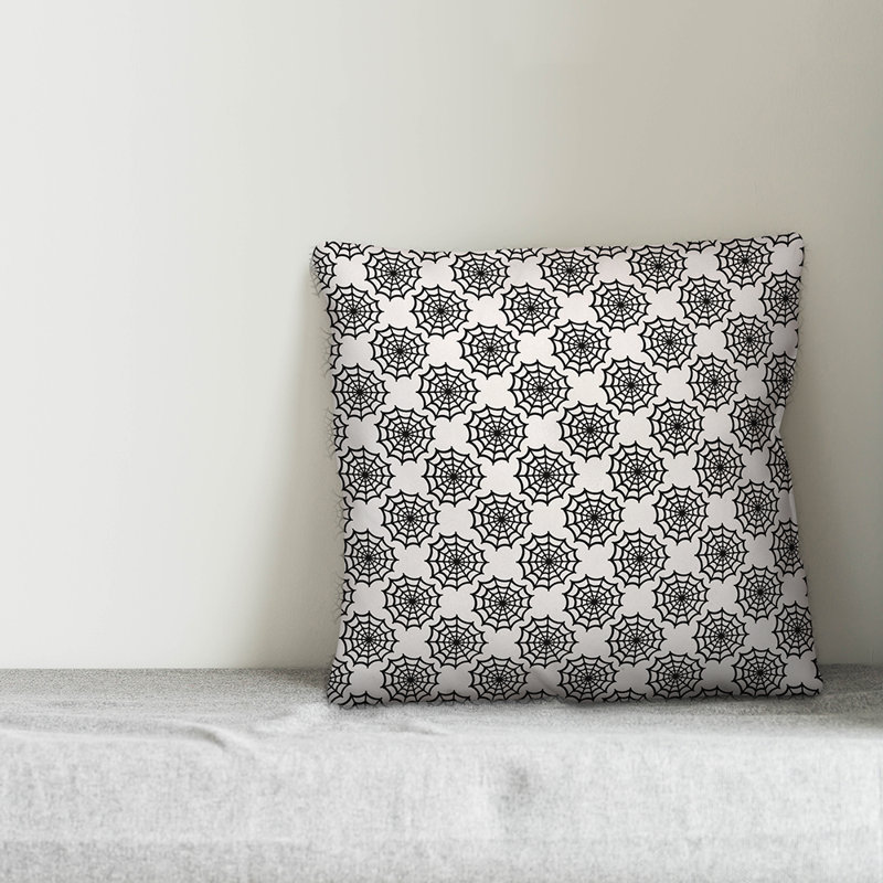  Coussin Spiderweb, 20 po X 20 po, Blanc, Polyester/ Bourre en polyester