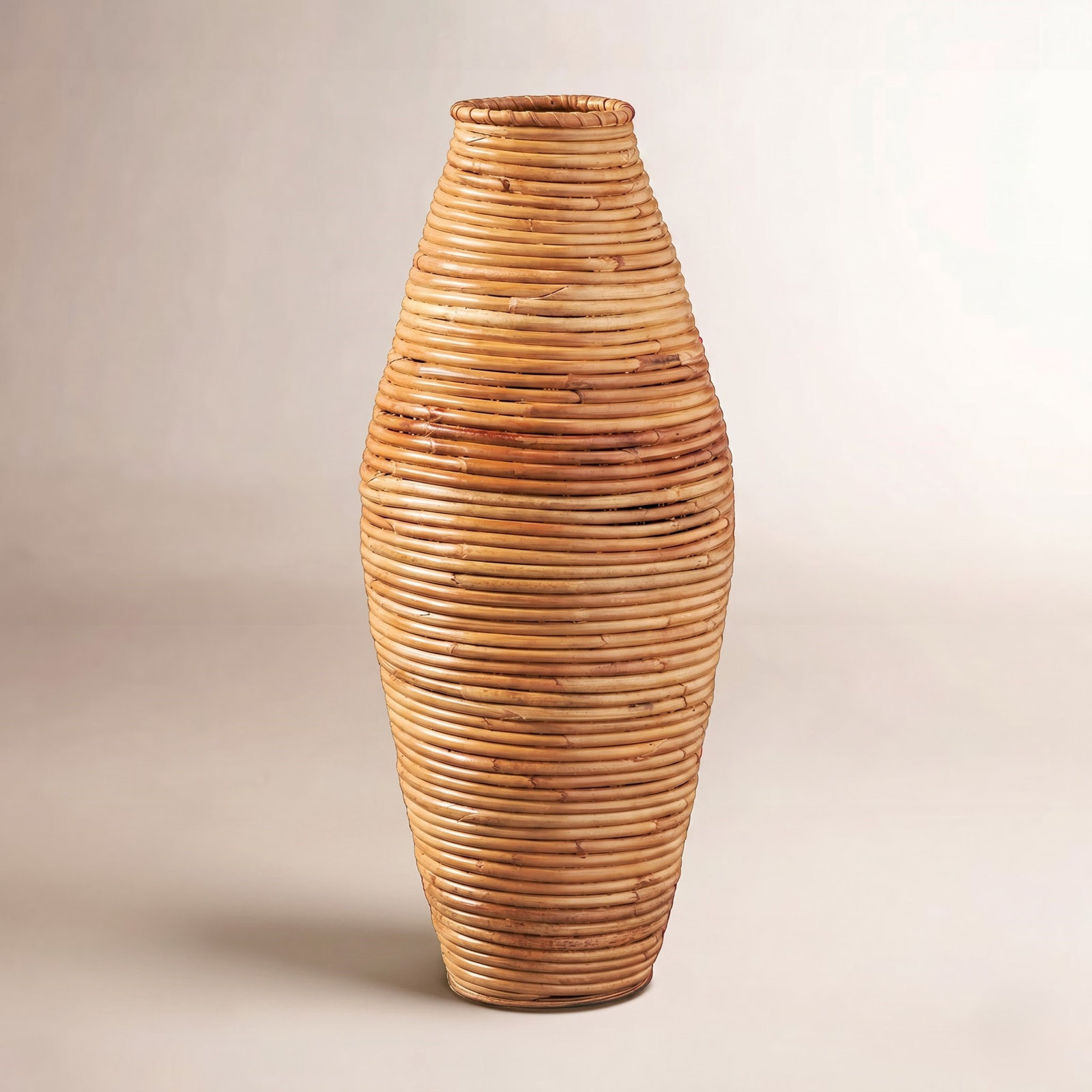 Rika Handmade Rattan Floor Vase, 28" H x 11.4" W x 11.5" D