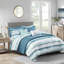 Très grand / très grand lit en seersucker - Rembourrage: 1 courtepointe, 2 taies décoratives, édredon à imprimé décoratif et courtepointe, rayures texturées, 3 coussins lavables à la machine-120945244-120945241
