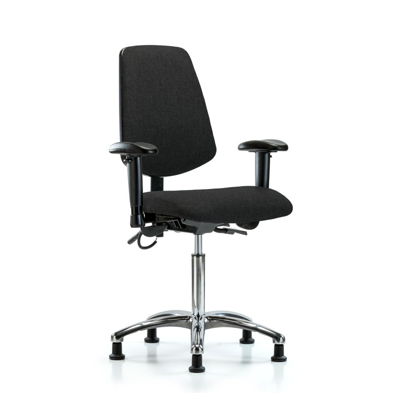 Chaise de tâches ergonomique Maryam, Noir, Patins, Inclus