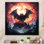 Mystic Bat Nightfall II - Animal chauve-souris en métal, art mural