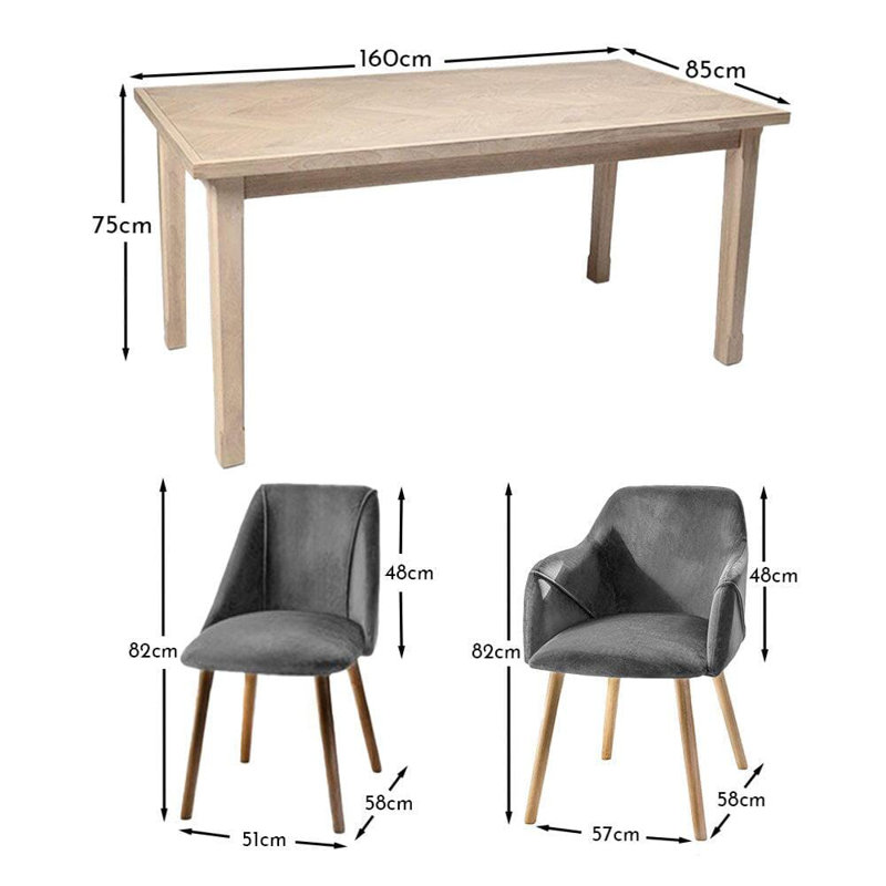 Culebra ELLA 6 - Person Dining Set, Grey/Oak