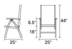 St. Tropez Outdoor Dining Chair, Black