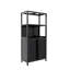 Armoire de rangement en bambou noir, armoire de salle de bain séparée avec 2 portes, armoire de plancher pour le salon, la cuisine et l'entrée