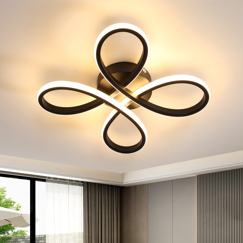 Camelia 4-Light Black LED Flush Mount, 3000K