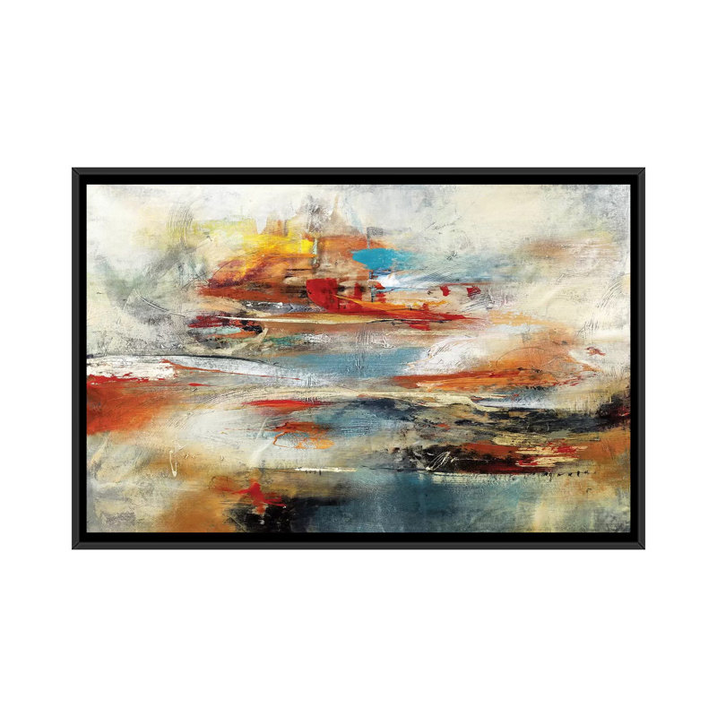 «Tesiturno II», impression sur toile, H 18 po x l 26 po x P 1,5 po, Toile encadrée noire, Pas de tapis