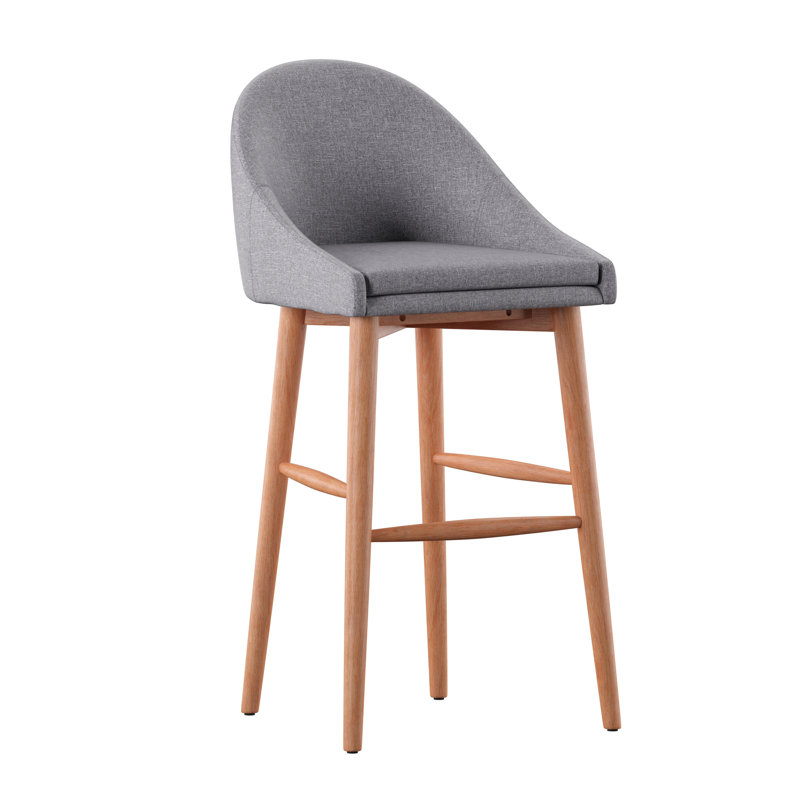 Tabouret de bar et de comptoir Loyd, Tabouret de bar (assise de 29,25 po de hauteur), Naturel, Lin gris