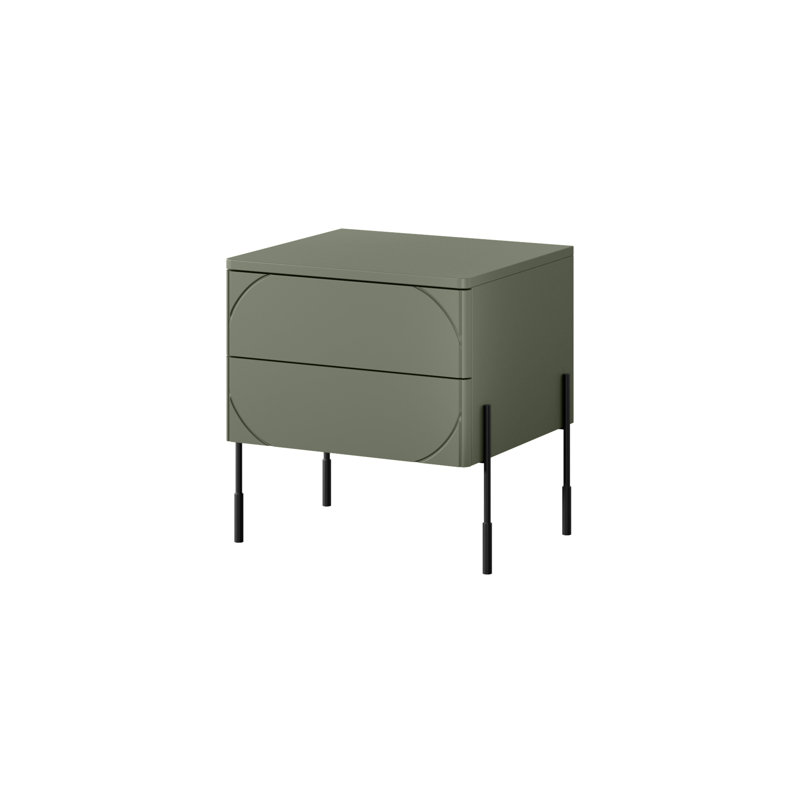 Mekka 49cm W Manufactured Wood Bedside Table, Olive