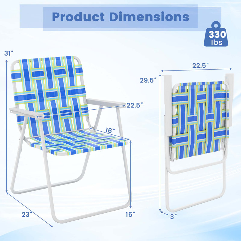 Chaise de plage pliante Sharneka, Bleu