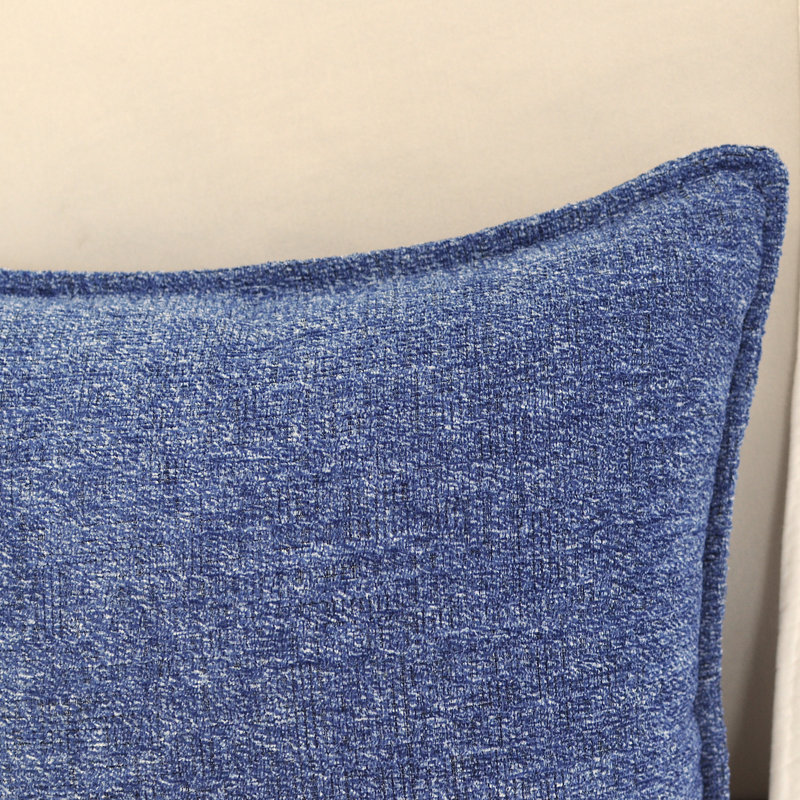 Soft Textured Chenille Pillow Covers Set of 2 Cozy Cushion Covers, Blue, Square 20", Pillow Cover Only - No Insert
