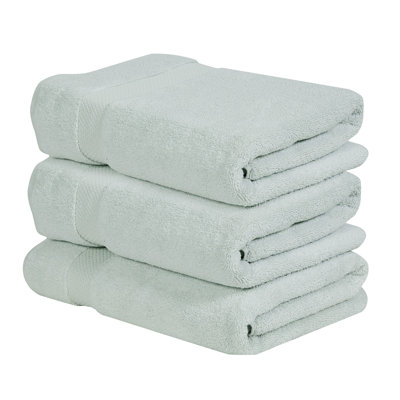 Splash 100% Cotton Zero Twist Bath Towel Set, 550 GSM Ultra Soft Absorbent Bath Towels for Spa & Daily Use, OEKO-TEX Certified, 3 Pack, Blue