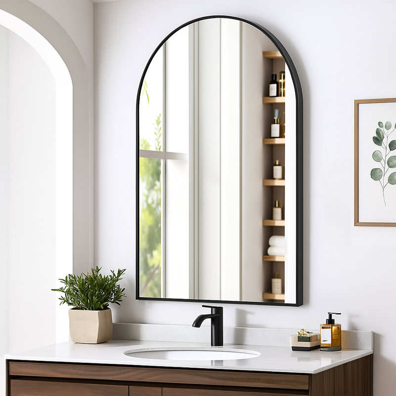 Miroir de salle de bain noir, H 48 po x l 30 po