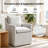 Modern Linen Upholstered Swivel Barrel Accent Chair