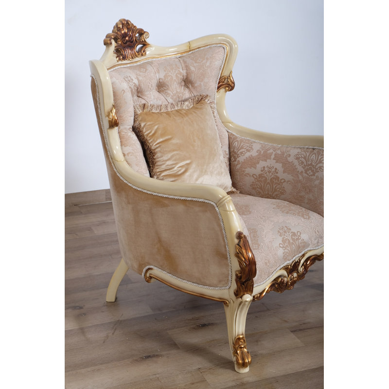 Veronica Armchair, Light Brown/Off White