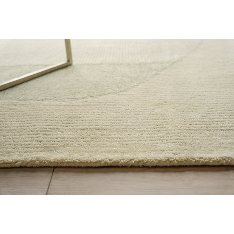 Mikura Hand Tufted New Zealand Wool Sage/Ivory Area Rug, 8'X10'
