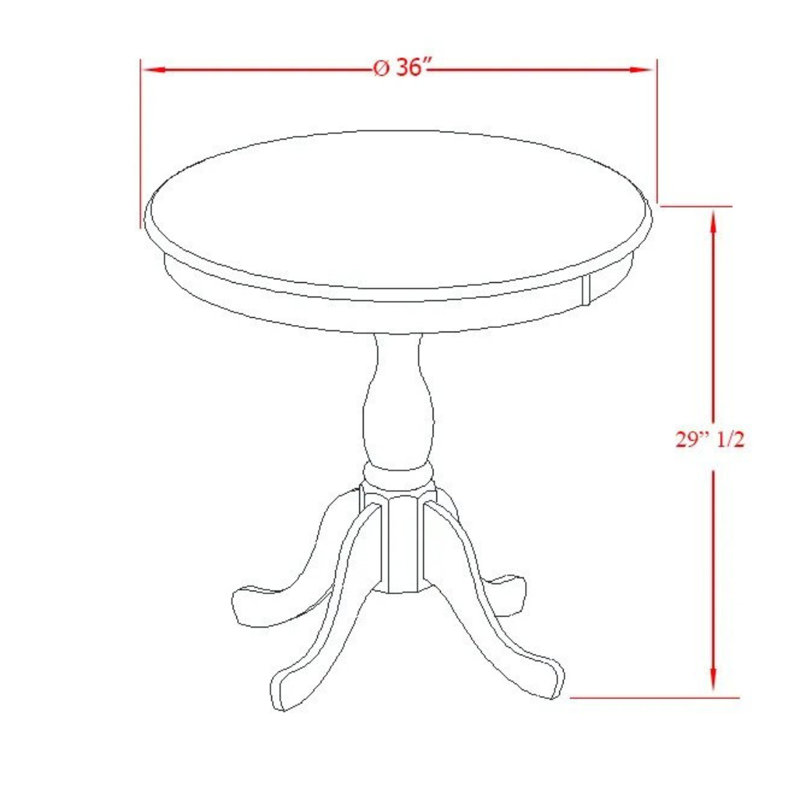 Ensemble de table de cuisine 3 pièces pour petits espaces comprenant une table de salle à manger ronde avec piédestal et 2 chaises, blanc lin