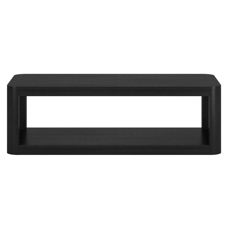 Kellan 47" Wide Rectangular Coffee Table in Grain, Black