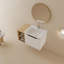 Meuble-lavabo à fermeture en douceur avec lavabo et petites tablettes de rangement