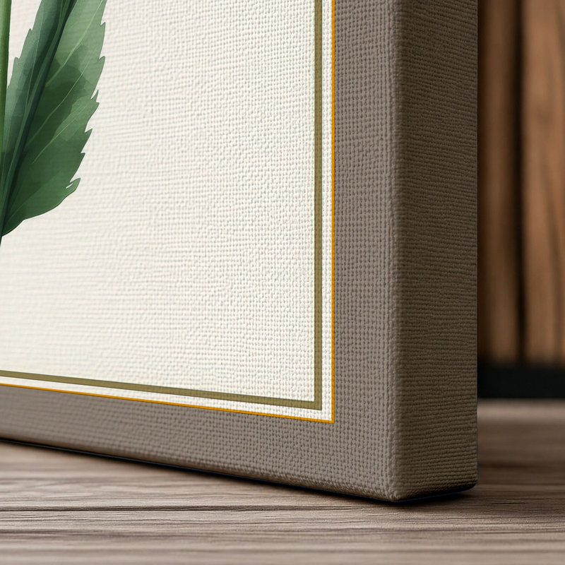 Pink Carnation Study Botanical - Wrapped Canvas, 18x12 - 45.7 x 30.5 cm, Taupe Border