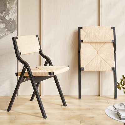 Chaise d'appoint pliante en bois massif
