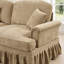 Nuage confortable en forme de U avec accoudoirs évasés, jupes amovibles et pieds fuselés, revêtu de chenille café, volants classiques à rembourrage en mousse haute densité, revêtement en chenille, couleur, multiple-121368803