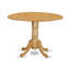 L'ensemble de mobilier de salle à manger 5 pièces comprend une table de salle à manger ronde avec Dropleaf et 4 chaises Parsons en similicuir bleu Oasis, 42 x 42 pouces, chêne-194567323-242546788-242546784